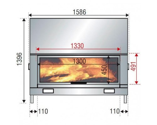 Каминная топка Axis H 1600 double face BN2