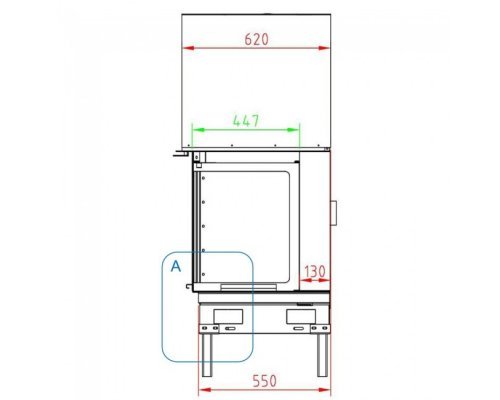 Каминная топка Axis F 900 right lateral glass BN1
