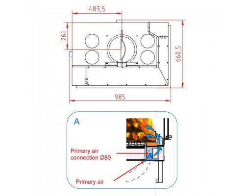 Каминная топка Axis F 900 right lateral glass BG1