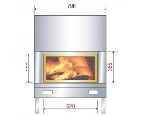 Каминная топка Axis H 800 simple face BN1