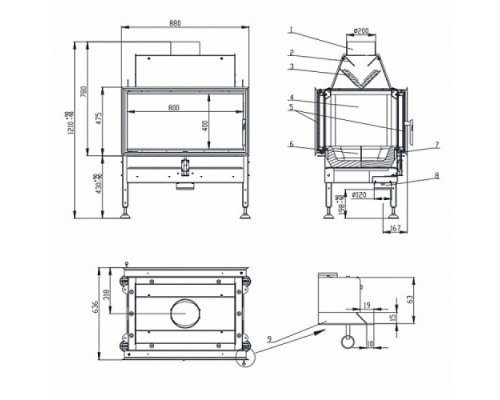 Каминная топка Bef Home Twin 9