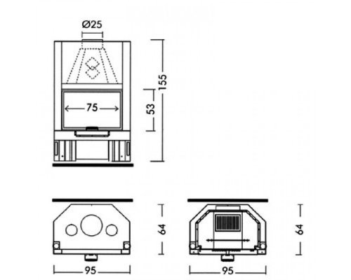 Каминная топка EdilKamin IC TEKNO 1V