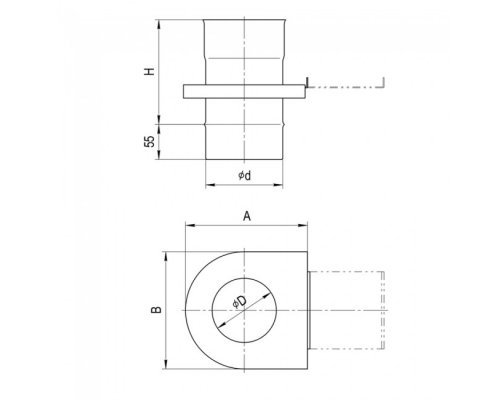 Шибер-задвижка Ferrum (430/0,8 мм) d=120