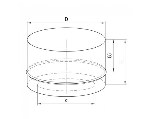 Заглушка с отверстием Ferrum (430/0,5мм) d=130x200