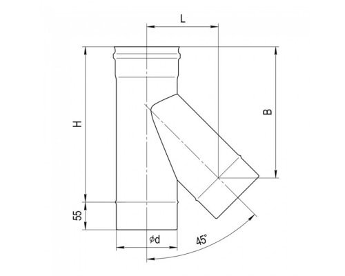 Тройник-К Ferrum 135 (430/0,5мм) d=180