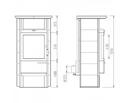 Отопительная Печь Hark 17 NHGT ECOplus, deco-cotto/sahara 239, рамка хром