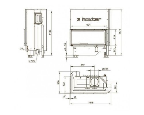 Каминная топка Hoxter Ecka 90/40/40Rh