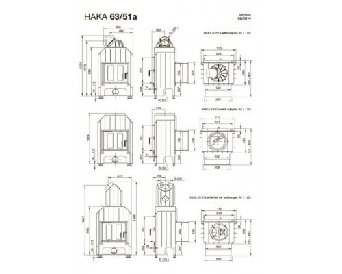 Каминная топка Hoxter Haka 63/51a Чугунный дымосборник
