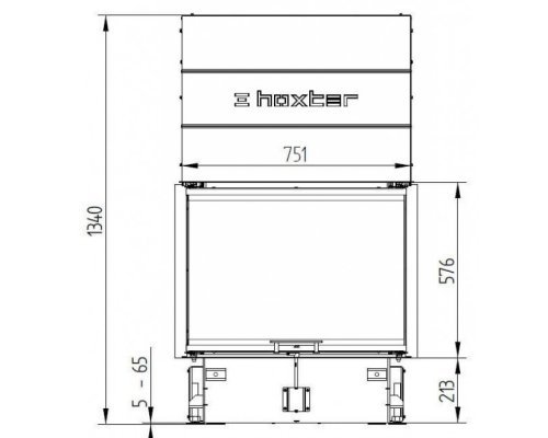 Каминная топка Hoxter UKA 37/75/37/57h Монтажная конструкция с рамкой 3-х сторонней 70 мм