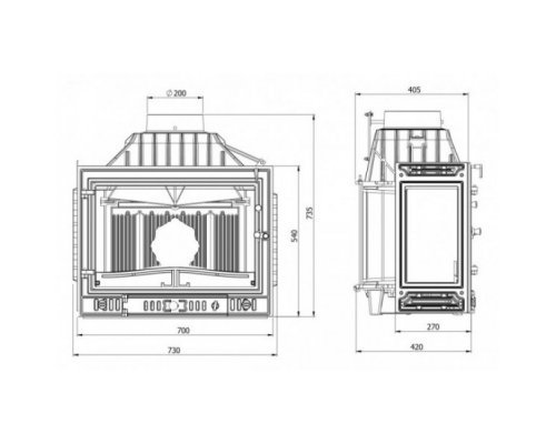 Каминная топка Kaw-Met W4 Dual (3 стекла)