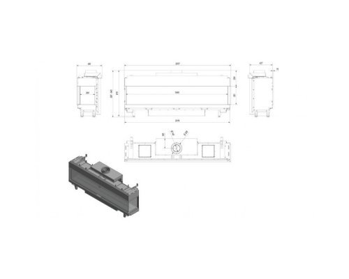 Каминная топка Kratki LEO/P/200/NG (магистральный газ)