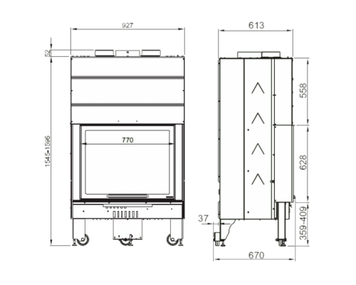 Каминная топка La Nordica Monoblocco 750 Flat