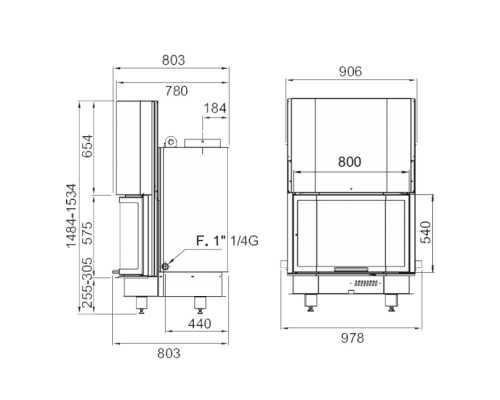 Каминная топка La Nordica TermoCamino 800 Prismatico