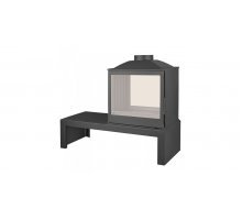 Отопительная печь Liseo Castiron LCI 5 GDF Table, двусторонняя