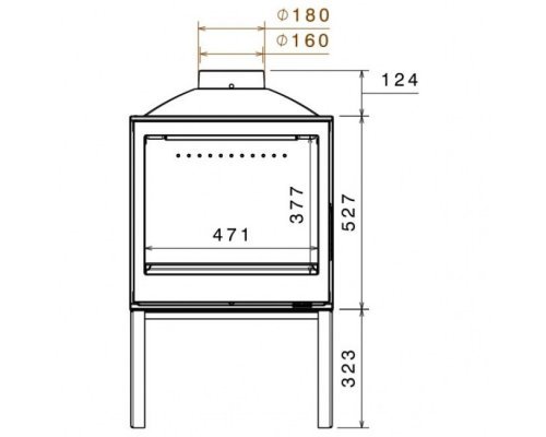 Отопительная печь Liseo Castiron LCI 5 GDF BG Stove, двусторонняя, черное стекло