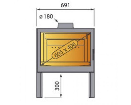 Отопительная печь Liseo Castiron LCI 7 GFR Stove, стекло справа