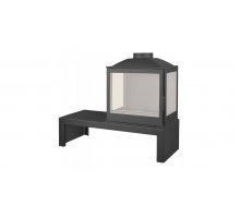 Отопительная печь Liseo Castiron LCI 5 GFLR Table, два боковых стекла