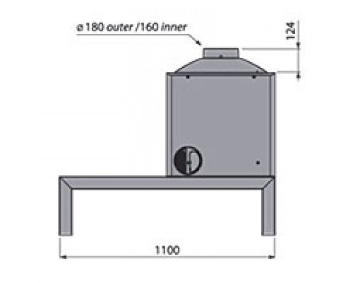 Отопительная печь Liseo Castiron LCI 5 GFL Table, стекло слева