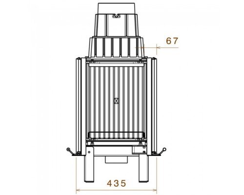 Каминная топка Liseo Castiron LCI 11 GDF, двусторонняя