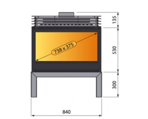 Отопительная печь Liseo Castiron LCI 9 GFLR Stove, два боковых стекла