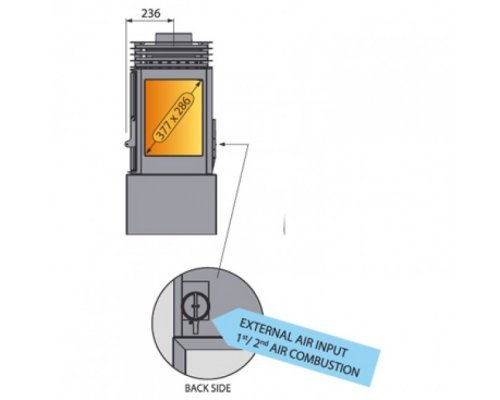Отопительная печь Liseo Castiron LCI 9 GFR Stove, стекло справа