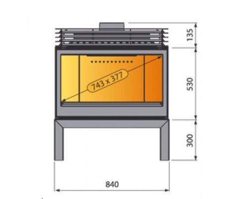 Отопительная печь Liseo Castiron LCI 9 GFR Stove, стекло справа