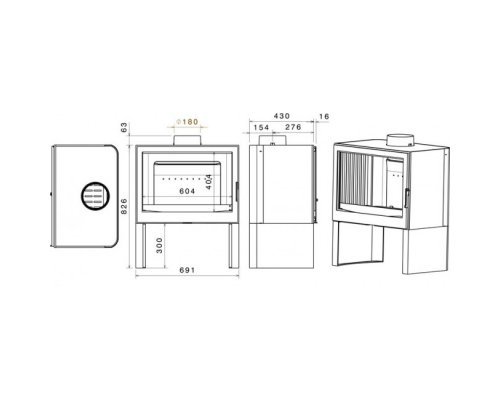 Отопительная печь Liseo L71 BG