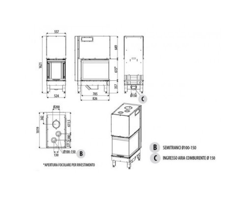 Каминная топка MCZ Plasma 50T Wood