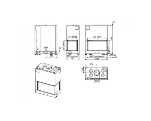 Каминная топка MCZ Forma 75 DX/SX