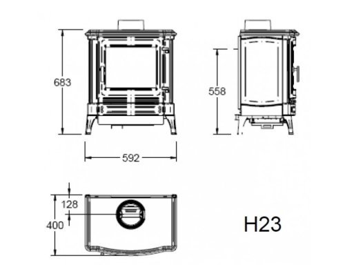 Отопительная печь Nestor Martin H23, графит