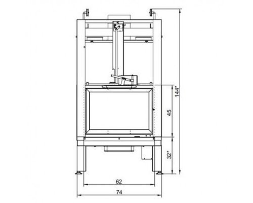 Каминная топка Palazzetti Ecomonoblocco 64 frontal
