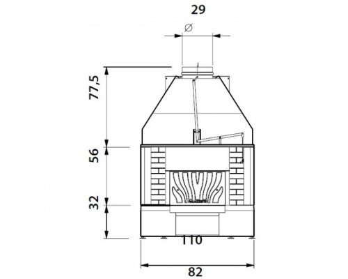 Каминная топка Palazzetti VENTILPALEX VPX 92