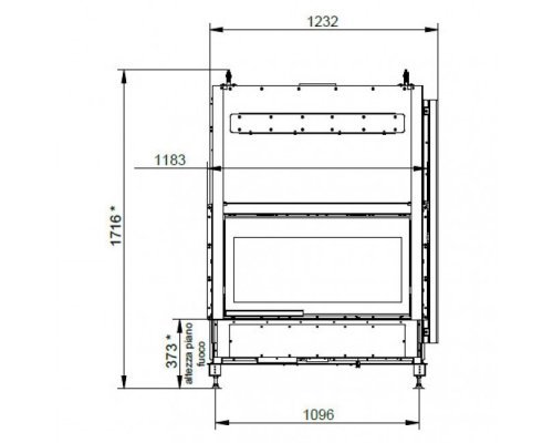 Каминная топка Palazzetti ECOMONOBLOCCO WT 16:9F V12E