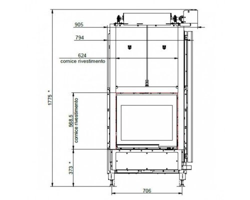 Каминная топка Palazzetti ECOMONOBLOCCO WT 66F V11EPLUS