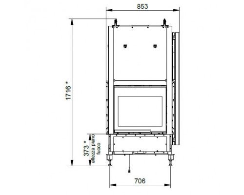 Каминная топка Palazzetti ECOMONOBLOCCO WT 66F N11E