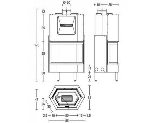 Каминная топка Piazzetta HT 750