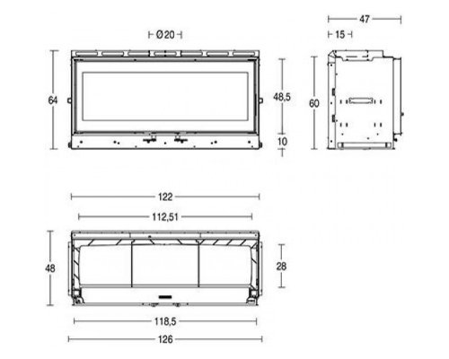 Каминная топка Piazzetta MC 120/48