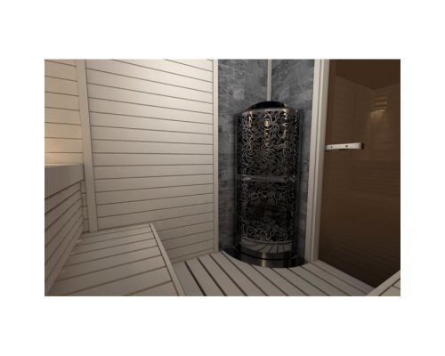 Электрическая печь SAWO DRAGONFIRE Heater King DRFT3-60NS-CNR-P-C (6 кВт, выносной пульт, угловая, нержавейка)