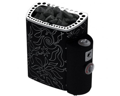 Электрическая печь SAWO DRAGONFIRE Mini Dragon MN-36NB-DRF-BL-P (3,6 кВт, встроенный пульт, нержавейка)