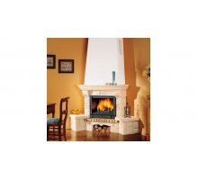 Каминная облицовка Supra-Russia Bolero SR, желтая, с каменной балкой