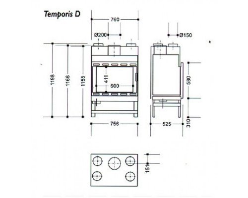 Каминная топка SUPRA Temporis 2 D