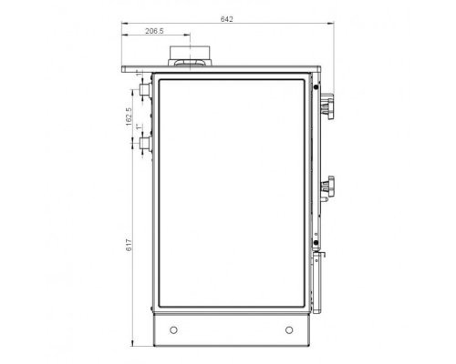 Отопительная печь Thorma Fiko 3U80 MS, бордовая, левая