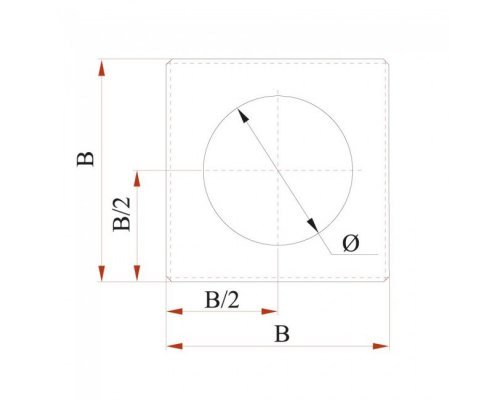 Фланец Дымок 0.5 мм (D+200)мм х (D+200)мм , d=150 мм