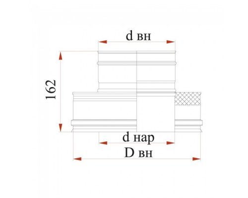Переходник Дымок 0.5 мм с изоляцией, термо-моно , d=160 мм