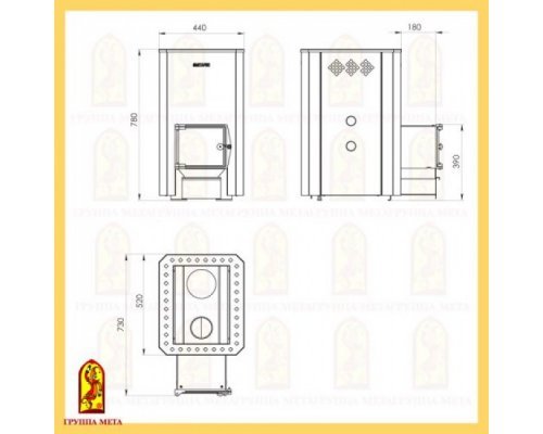 Дровяная печь для бани Мета Терма 20T