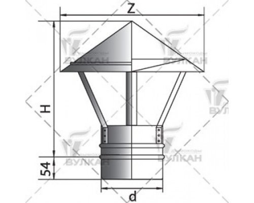Зонт на расш. Вулкан AHR d180 зерк.